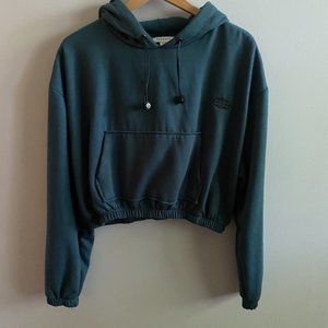 Cropped Hoody - Teal Topshop International  size Large